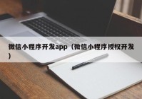 微信小程序开发app（微信小程序授权开发）