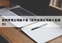 软件开发公司前十名（软件开发公司前十名排行）