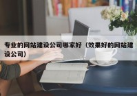 专业的网站建设公司哪家好（效果好的网站建设公司）