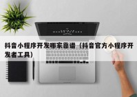 抖音小程序开发哪家靠谱（抖音官方小程序开发者工具）