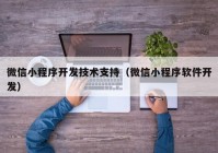 微信小程序开发技术支持（微信小程序软件开发）