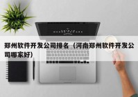 郑州软件开发公司排名（河南郑州软件开发公司哪家好）