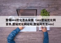 整体seo优化怎么设置（seo整站优化网首页,整站优化网论坛,整站网外包seo）